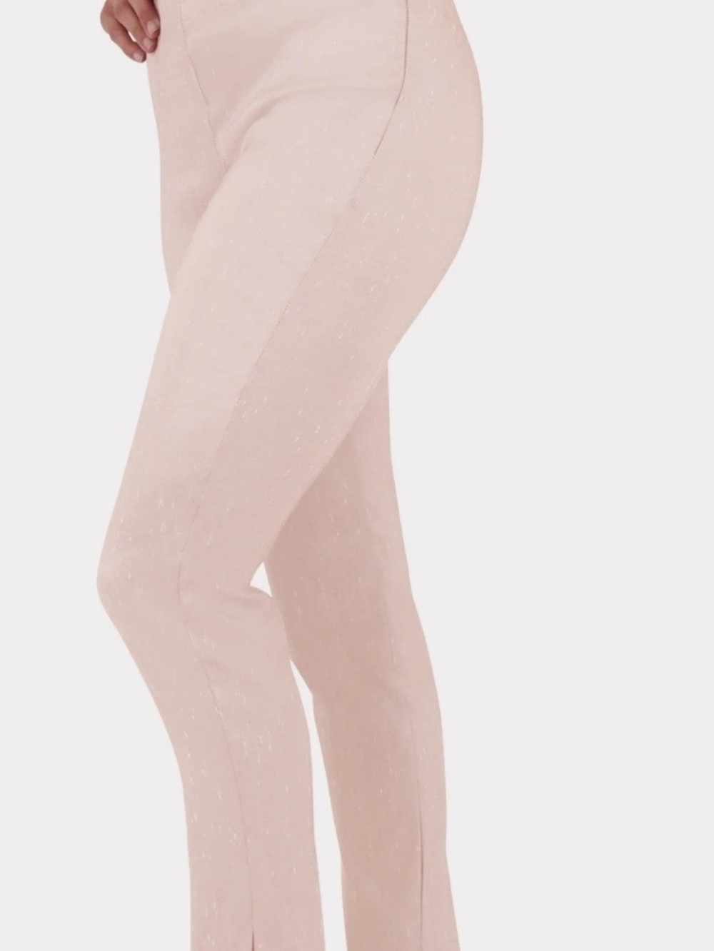 Women's High-Rise Straight Leg Pants in Blush Pink - Picture 2 of 6